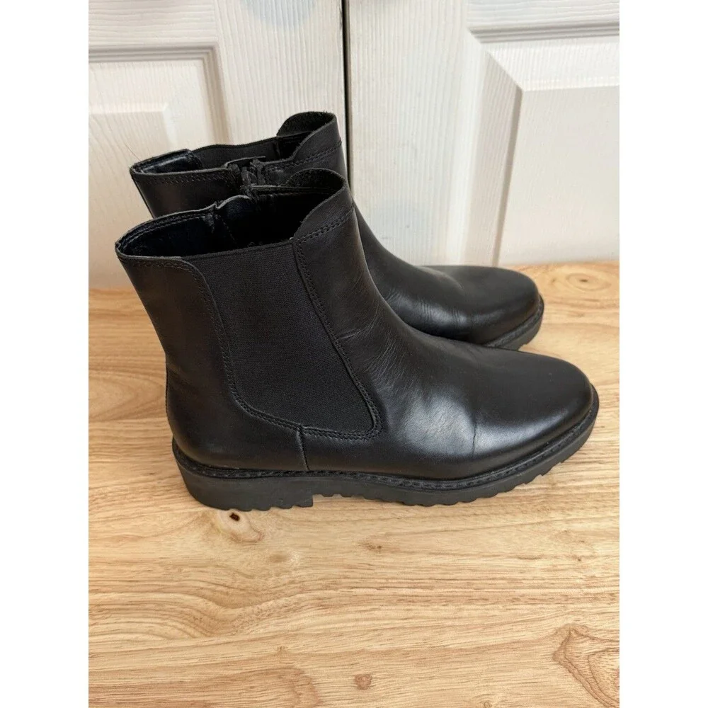 Franco Sarto Black Chelsea Ankle Boots Size 6.5M
